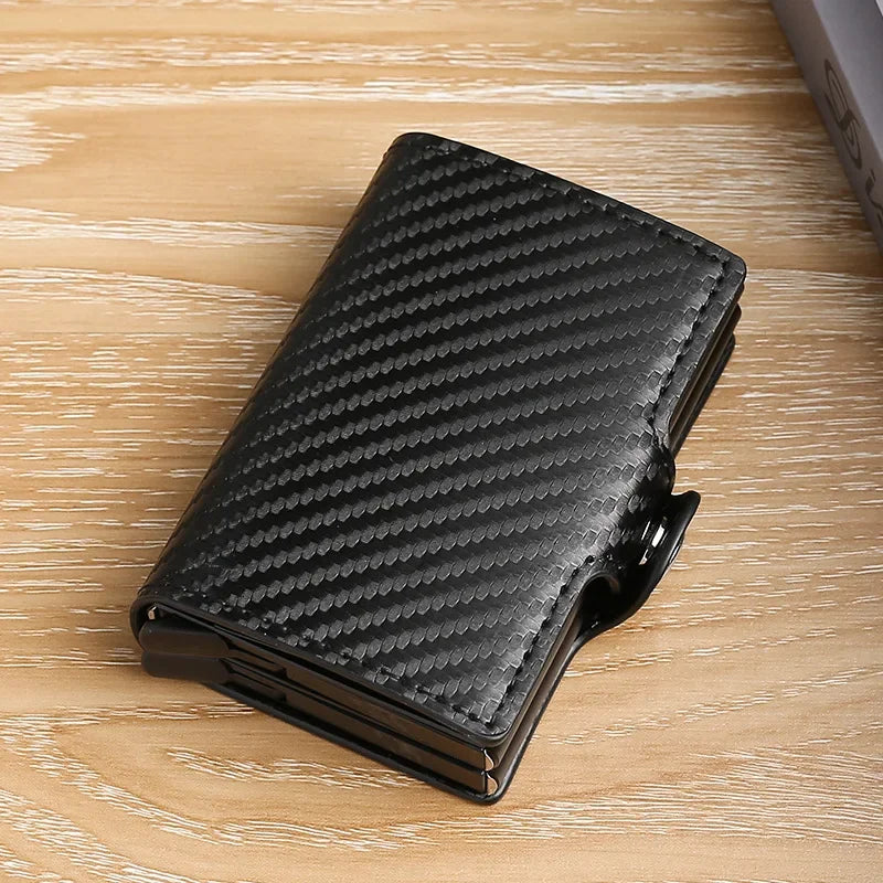 Portefeuille double compartiment aluminium et cuir PU avec protection RFID — photo 7