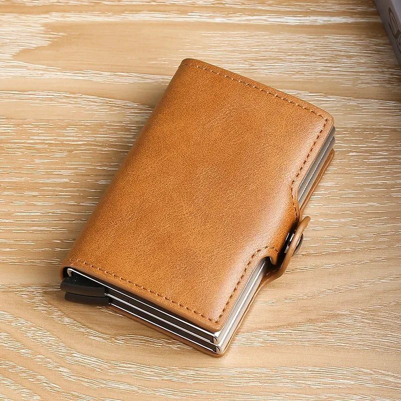 Portefeuille double compartiment aluminium et cuir PU avec protection RFID — photo 8