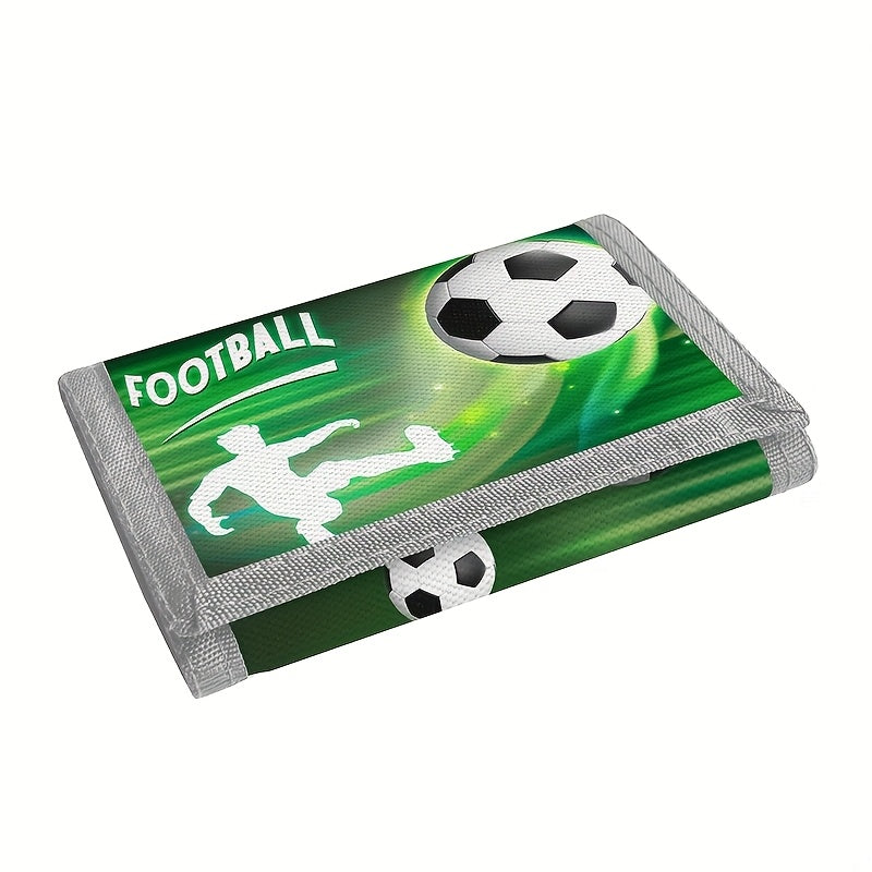 Portefeuille enfant 3 volets football, porte-clés fourni