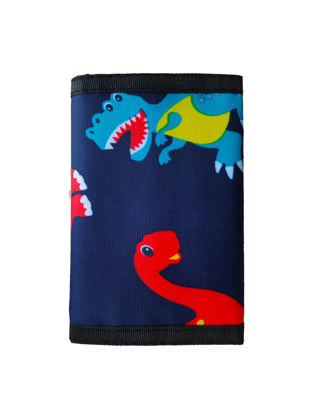 Portefeuille enfant dinosaure en polyester avec poche monnaie et fermeture scratch — photo 1