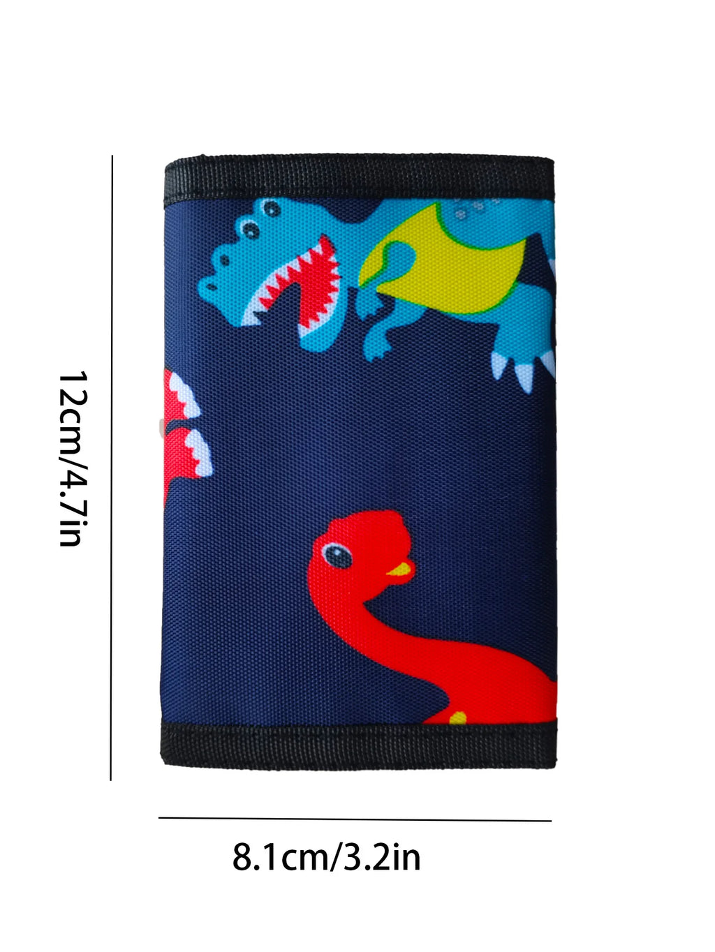 Portefeuille enfant dinosaure en polyester avec poche monnaie et fermeture scratch — photo 2