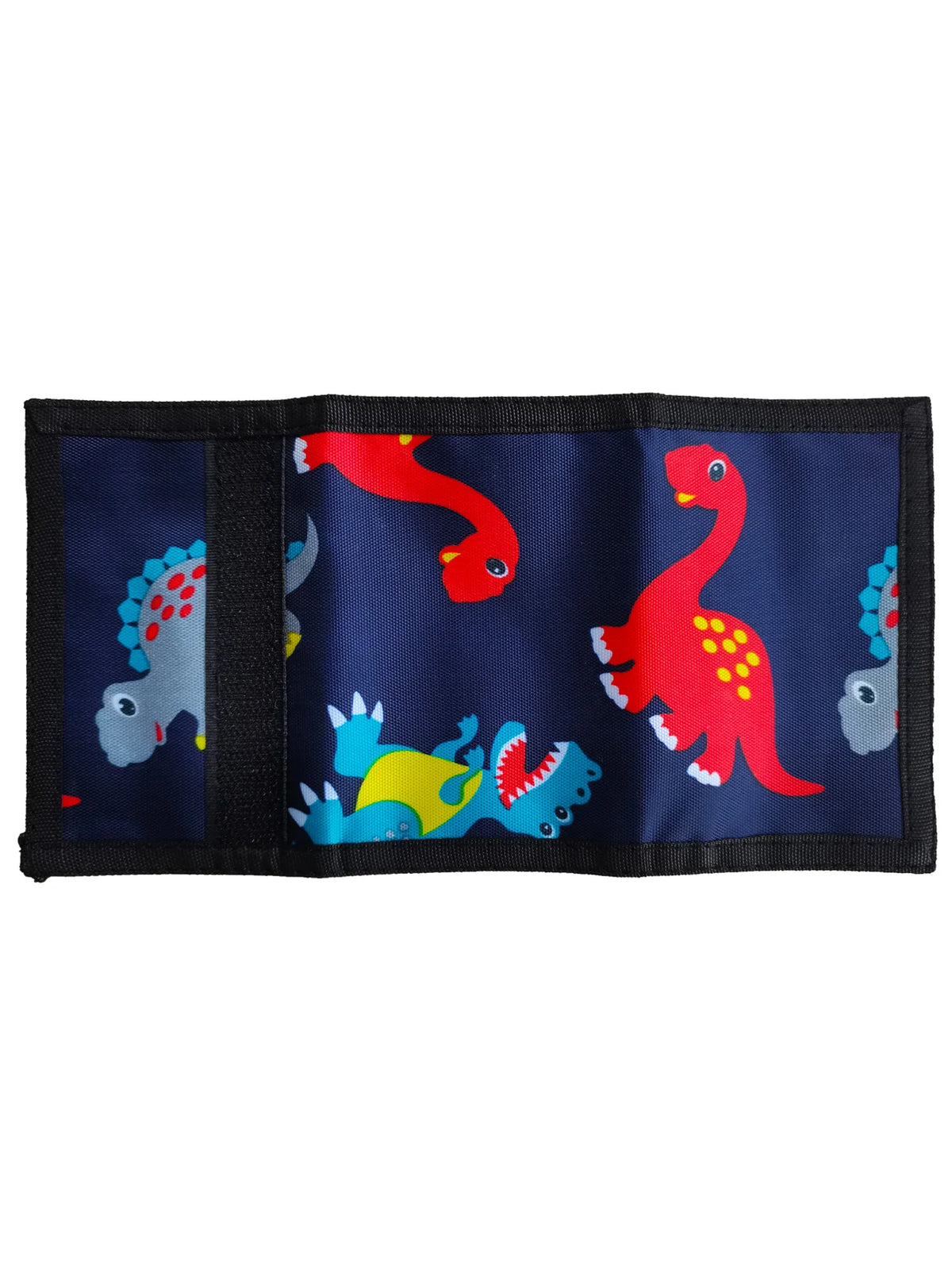 Portefeuille enfant dinosaure en polyester avec poche monnaie et fermeture scratch — photo 3