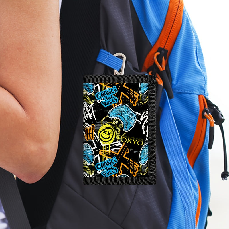 Portefeuille enfant garçon 3 volets, lot de 2 imprimés au choix