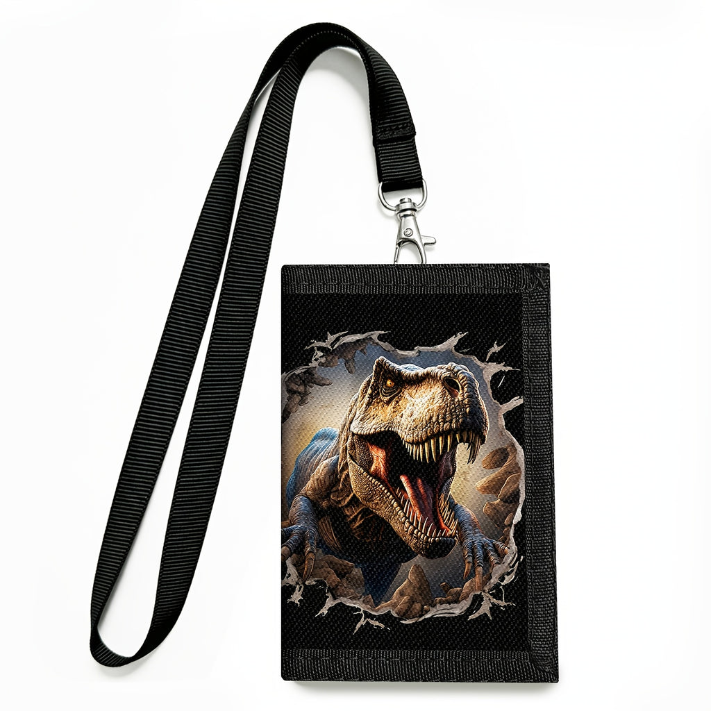 Portefeuille enfant garçon dinosaure à cordon tour de cou