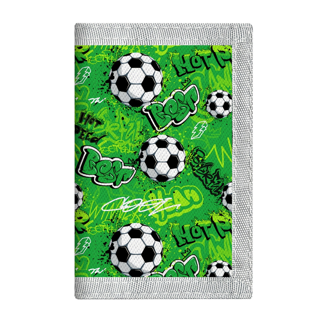 Portefeuille enfant garçon football 3 volets avec porte-clés