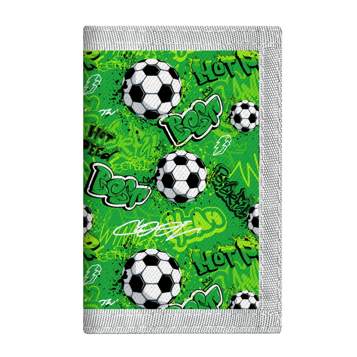 Portefeuille enfant garçon football 3 volets avec porte-clés