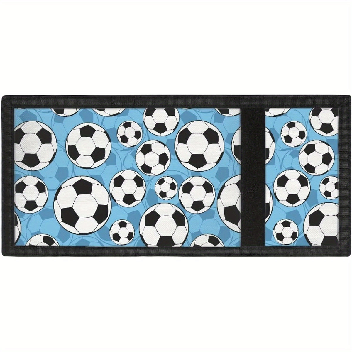 Portefeuille enfant garçon 3 volets toile motif ballons de foot