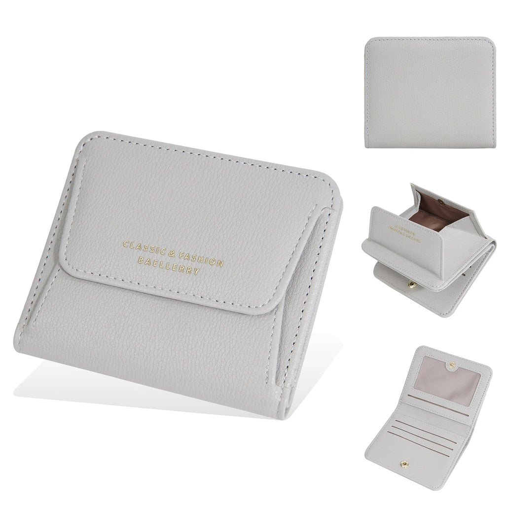 Portefeuille femme compact en simili cuir avec porte-monnaie zippé — photo 7