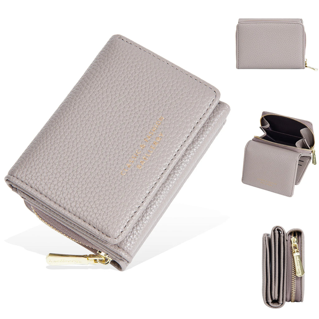 Portefeuille femme compact en cuir PU avec double compartiment — photo 13