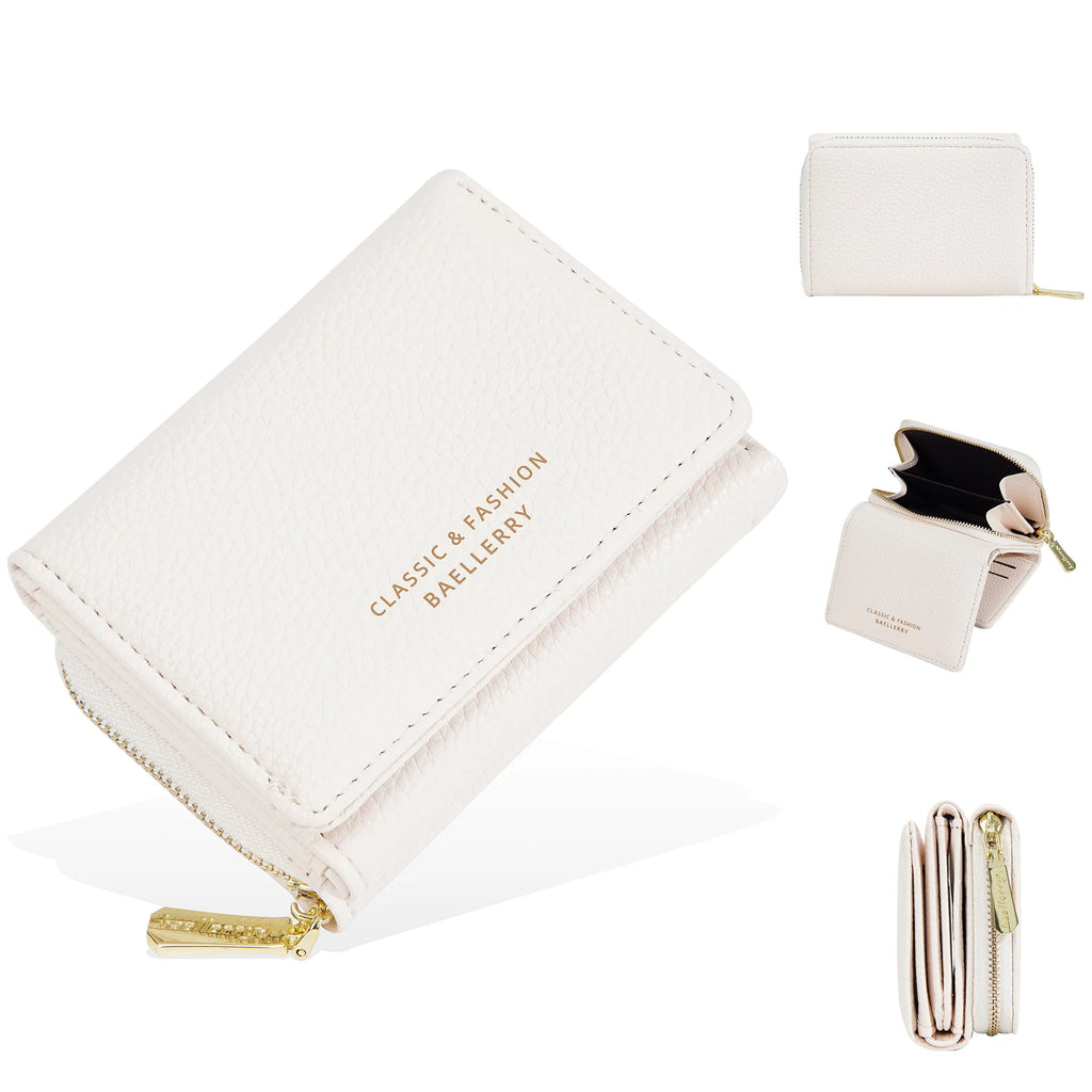 Portefeuille femme compact en cuir PU avec double compartiment — photo 8