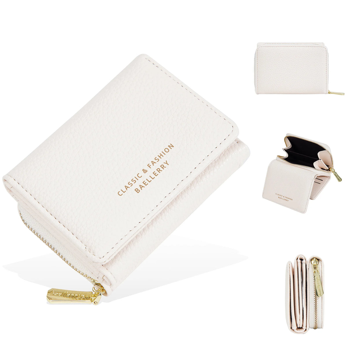 Portefeuille femme compact en cuir PU avec double compartiment — photo 8