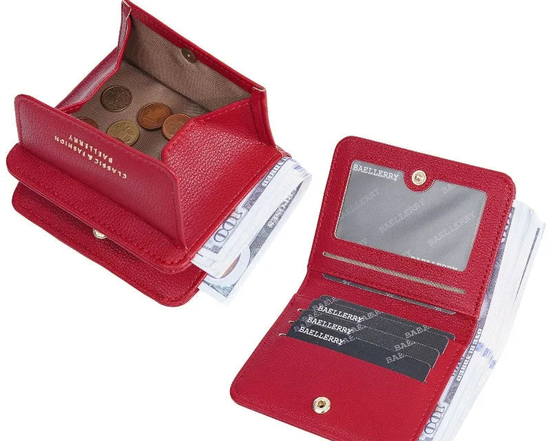 Portefeuille femme  en simili cuir grainé avec porte-monnaie zippé — photo 1