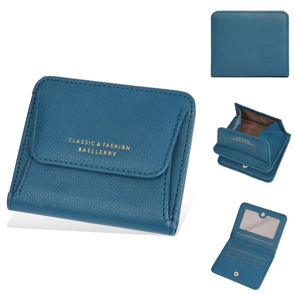 Portefeuille femme  en simili cuir grainé avec porte-monnaie zippé — photo 10