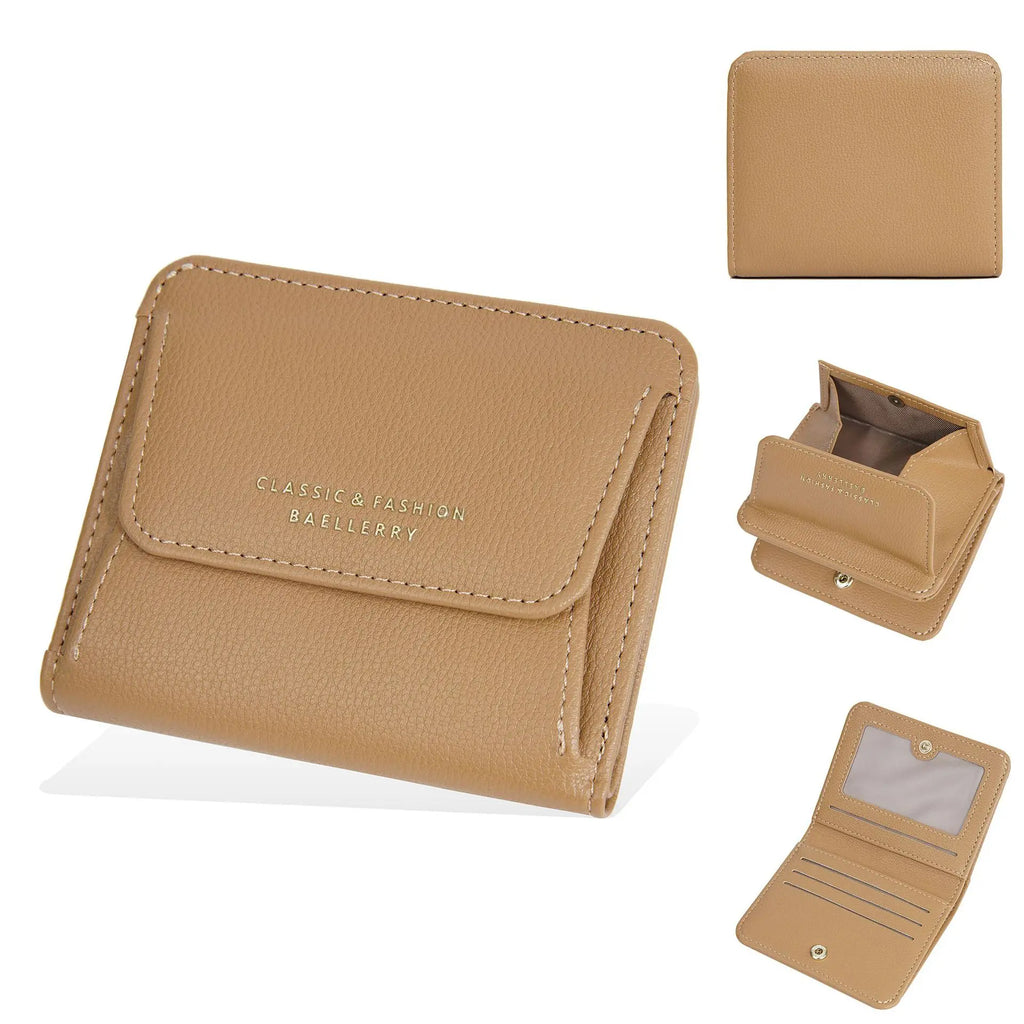 Portefeuille femme  en simili cuir grainé avec porte-monnaie zippé — photo 4