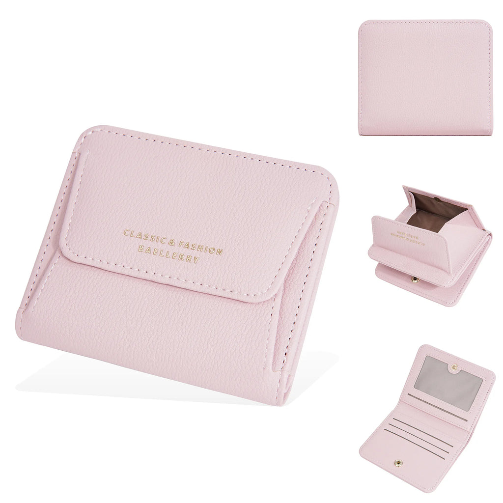 Portefeuille femme  en simili cuir grainé avec porte-monnaie zippé — photo 5