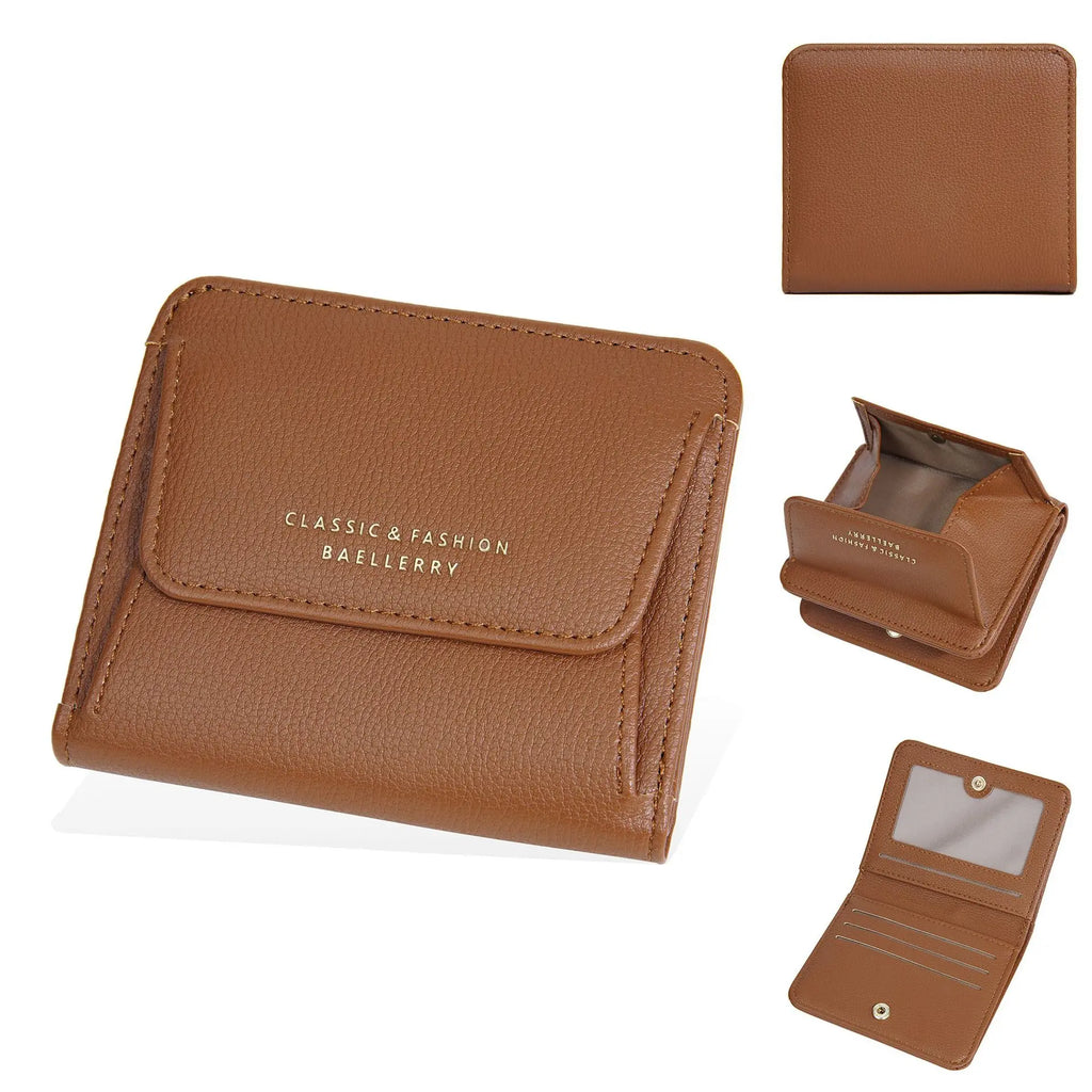 Portefeuille femme  en simili cuir grainé avec porte-monnaie zippé — photo 9