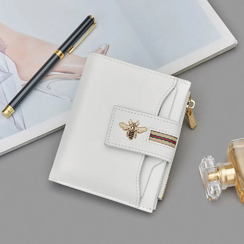 Portefeuille femme compact en cuir avec porte-cartes et porte-monnaie élégant — photo 2