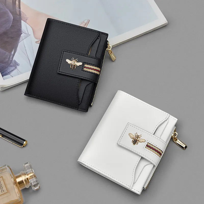 Portefeuille femme compact en cuir avec porte-cartes et porte-monnaie élégant — photo 5