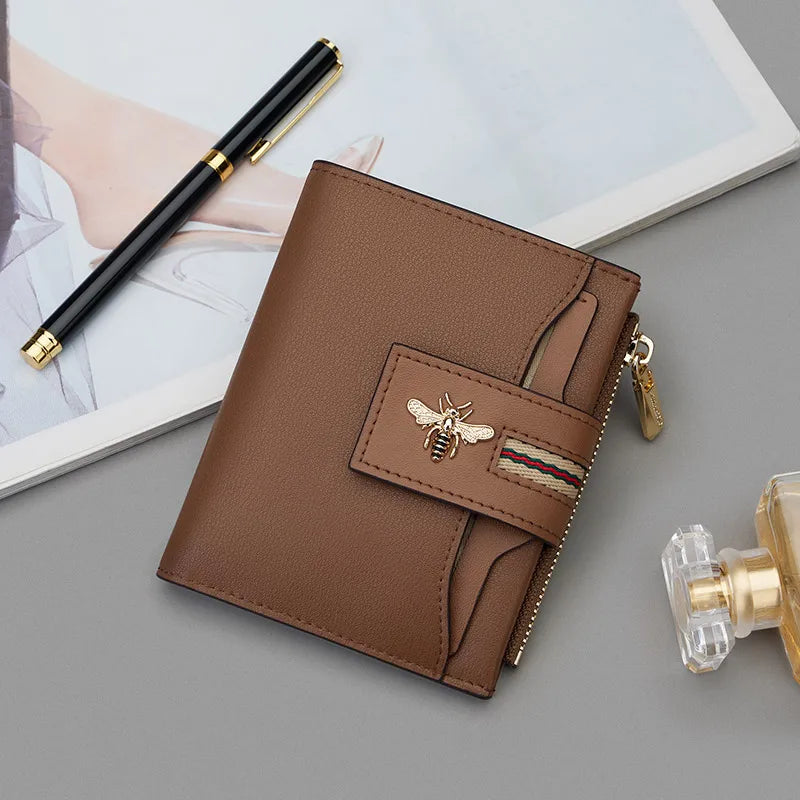 Portefeuille femme compact en cuir avec porte-cartes et porte-monnaie élégant — photo 6