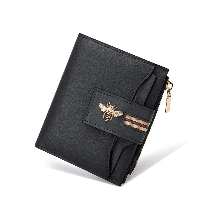 Portefeuille femme compact en cuir avec porte-cartes et porte-monnaie élégant — photo 7