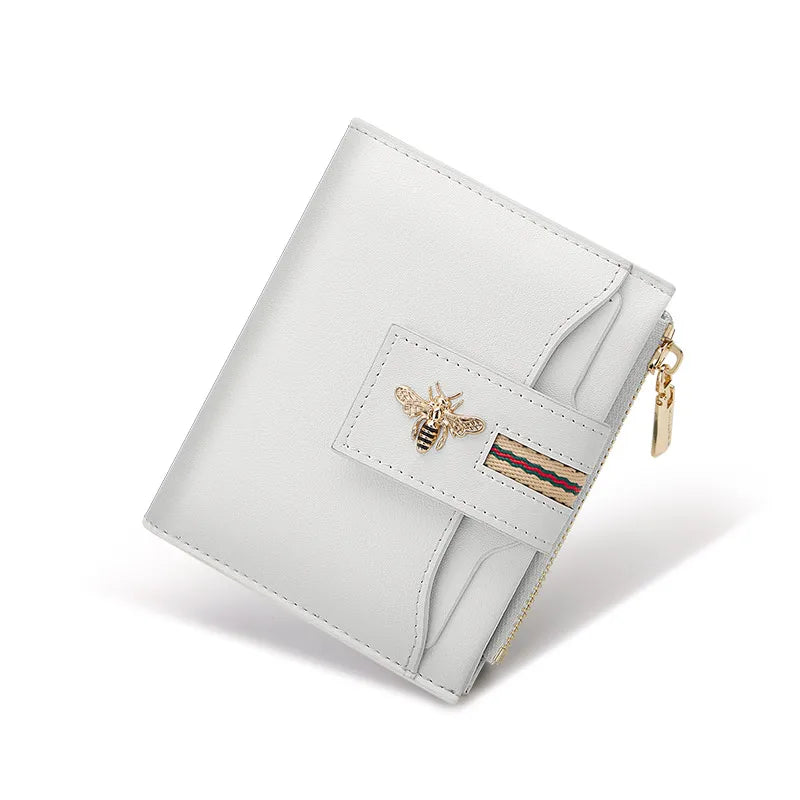 Portefeuille femme compact en cuir avec porte-cartes et porte-monnaie élégant — photo 8