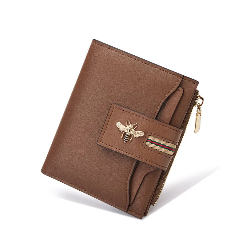 Portefeuille femme compact en cuir avec porte-cartes et porte-monnaie élégant — photo 9