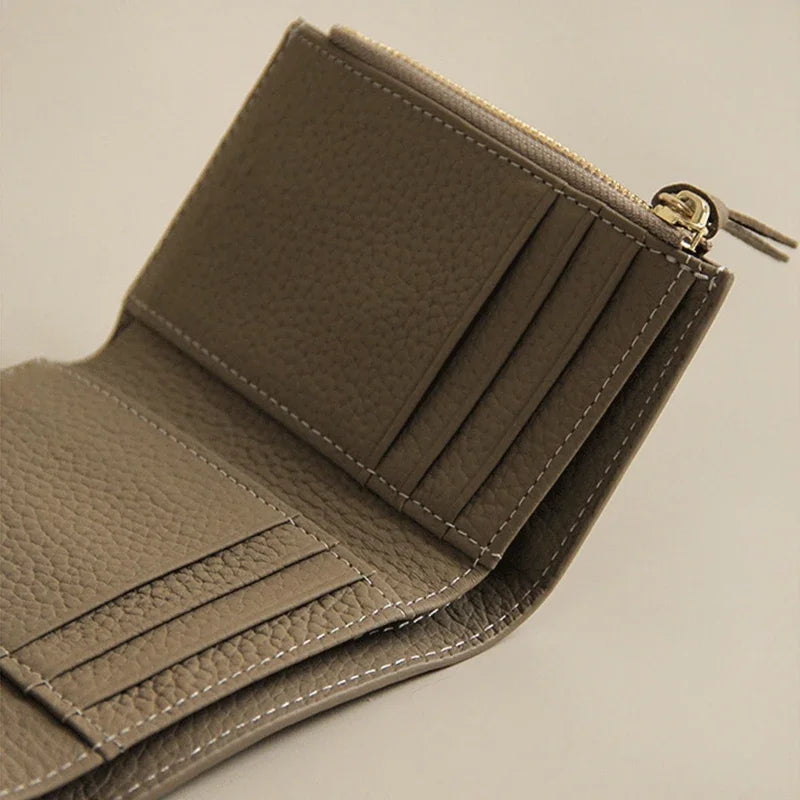 Portefeuille femme compact en cuir PU format enveloppe avec bouton pression élégant — photo 4