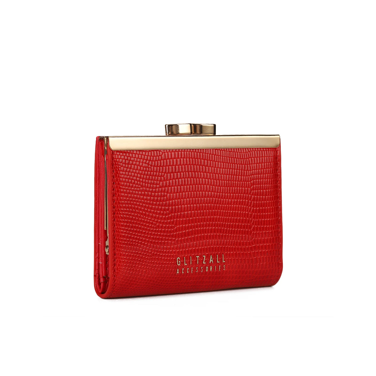 Portefeuille femme compact en cuir PU avec fermoir métallique élégant et format rigide — photo 1