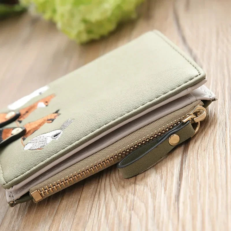 Portefeuille femme compact en cuir PU motif animaux avec zip et fermeture sécurisée — photo 3