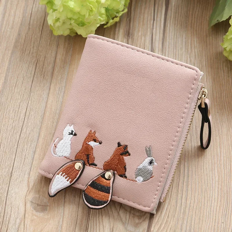 Portefeuille femme compact en cuir PU motif animaux avec zip et fermeture sécurisée — photo 7