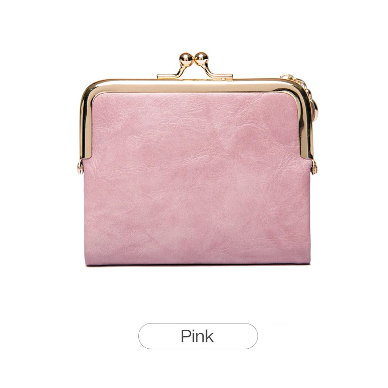 Portefeuille femme compact en cuir PU rétro avec fermoir clip et zip multifonction — photo 10