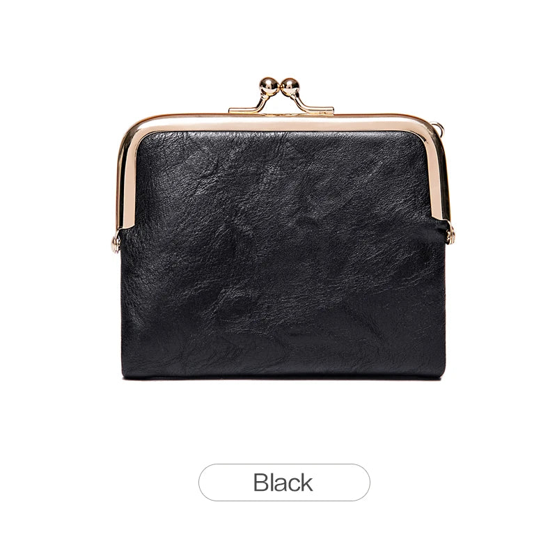 Portefeuille femme compact en cuir PU rétro avec fermoir clip et zip multifonction — photo 12