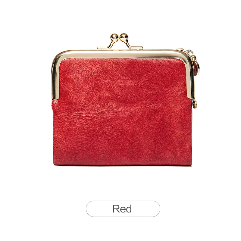 Portefeuille femme compact en cuir PU rétro avec fermoir clip et zip multifonction — photo 13