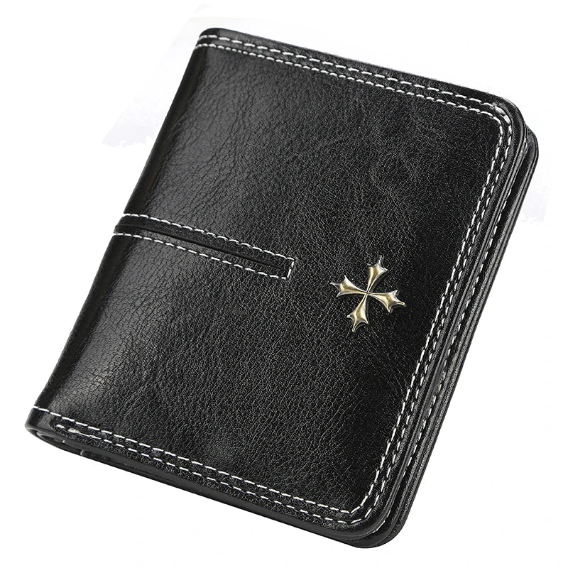 Portefeuille femme compact cuir PU avec zip et bouton pression porte-cartes élégant — photo 3