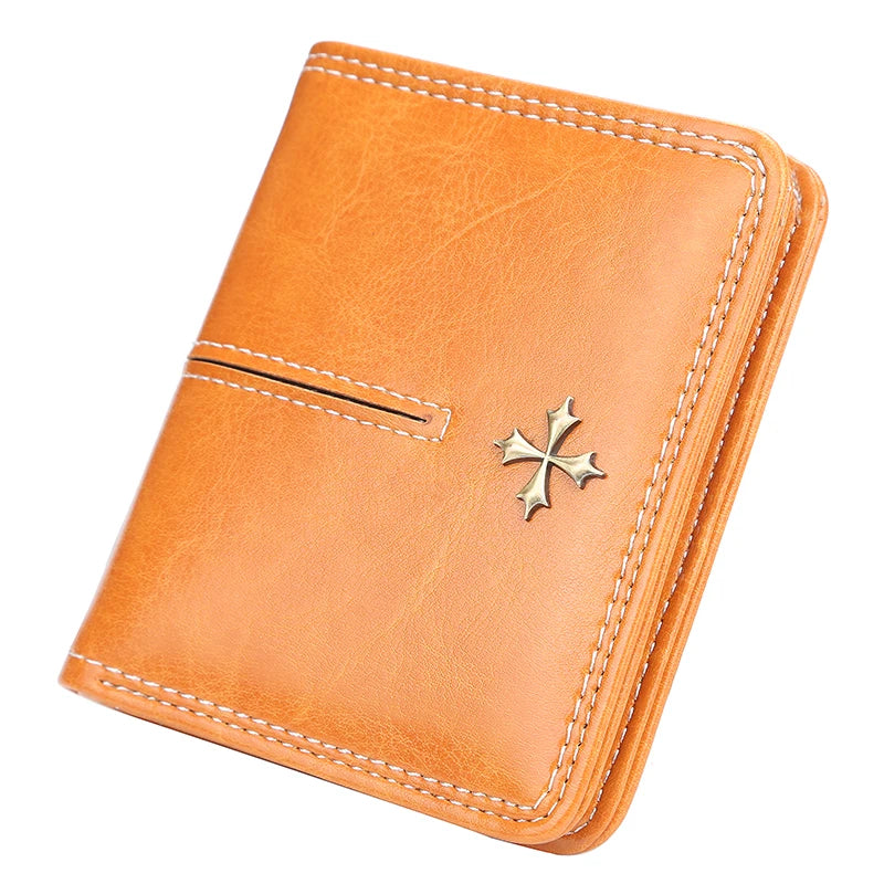 Portefeuille femme compact cuir PU avec zip et bouton pression porte-cartes élégant — photo 7
