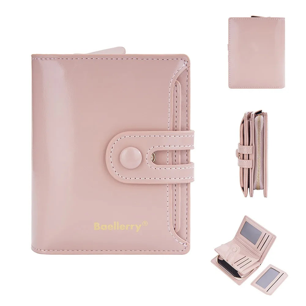 Portefeuille femme compact en cuir synthétique avec zip et boucle sécurisé élégant — photo 5