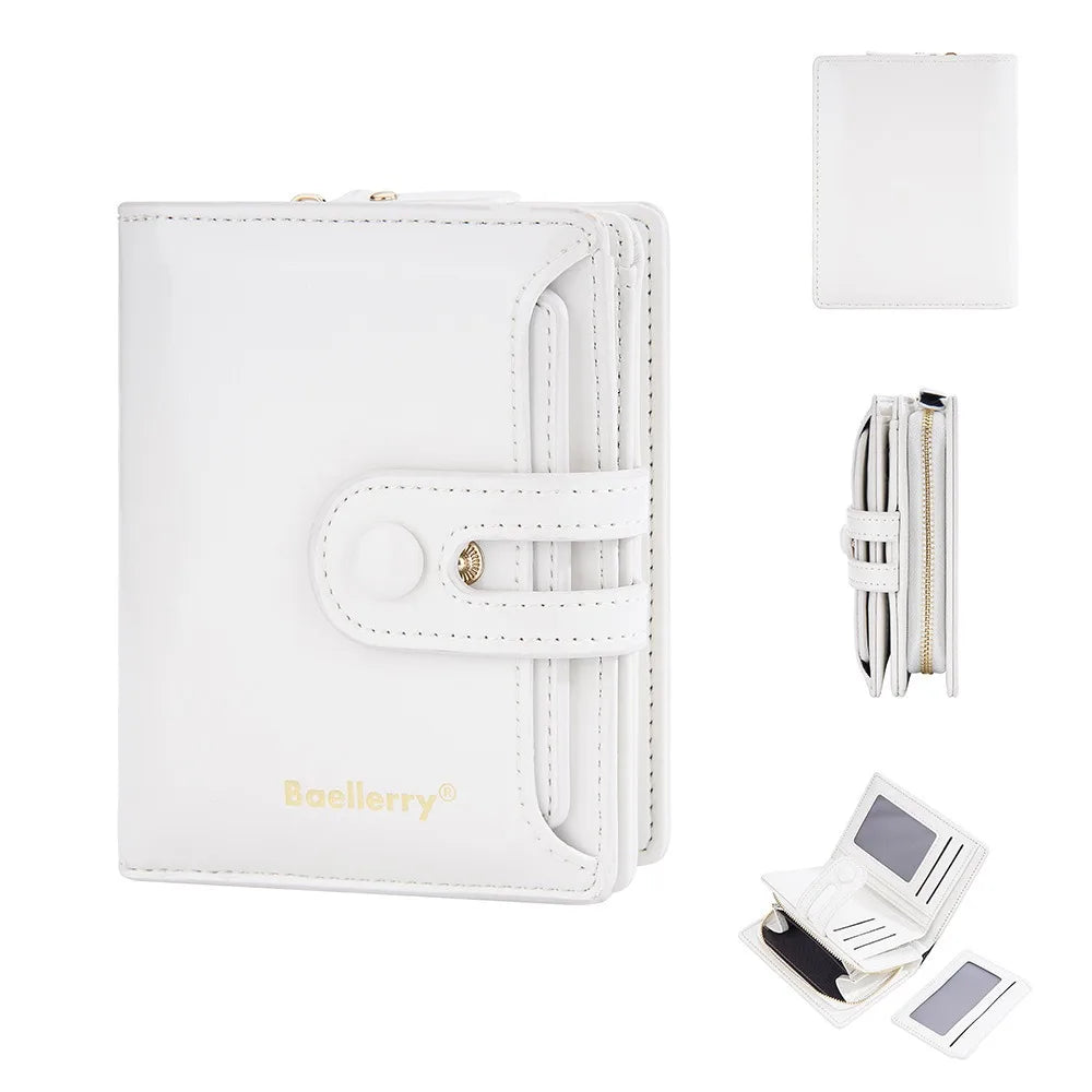 Portefeuille femme compact en cuir synthétique avec zip et boucle sécurisé élégant — photo 6