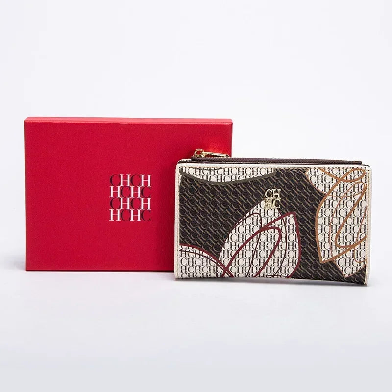 Portefeuille femme compact en cuir PU imprimé avec fermeture zippée design tendance — photo 11