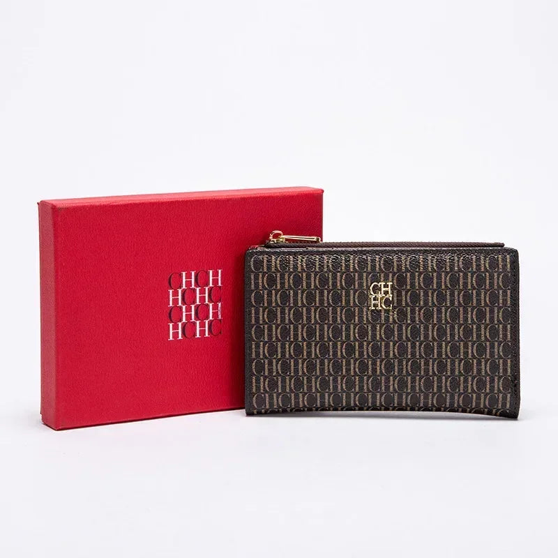 Portefeuille femme compact en cuir PU imprimé avec fermeture zippée design tendance — photo 13