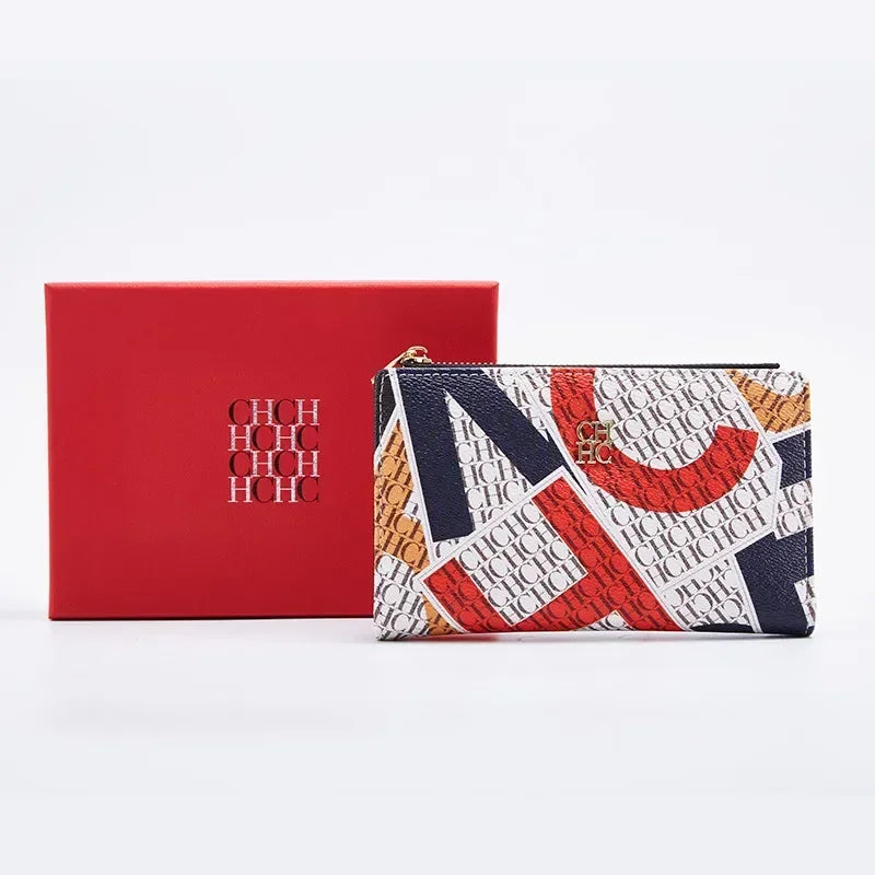Portefeuille femme compact en cuir PU imprimé avec fermeture zippée design tendance — photo 14