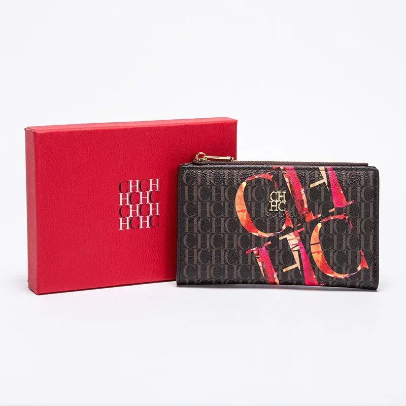 Portefeuille femme compact en cuir PU imprimé avec fermeture zippée design tendance — photo 16