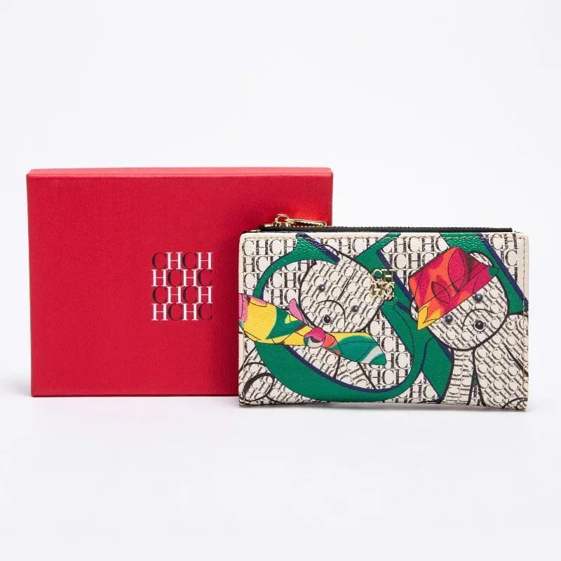 Portefeuille femme compact en cuir PU imprimé avec fermeture zippée design tendance — photo 7