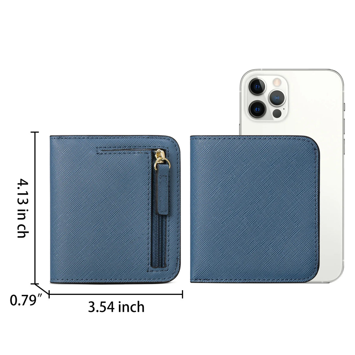Portefeuille femme compact en cuir PU RFID avec bouton pression et porte-cartes sécurisé — photo 12