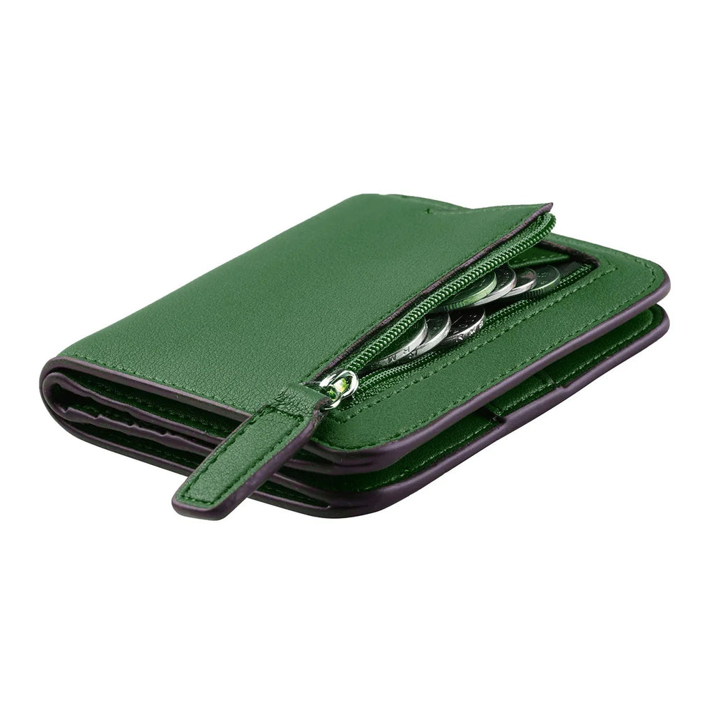 Portefeuille femme compact en cuir PU RFID avec bouton pression et porte-cartes sécurisé — photo 13
