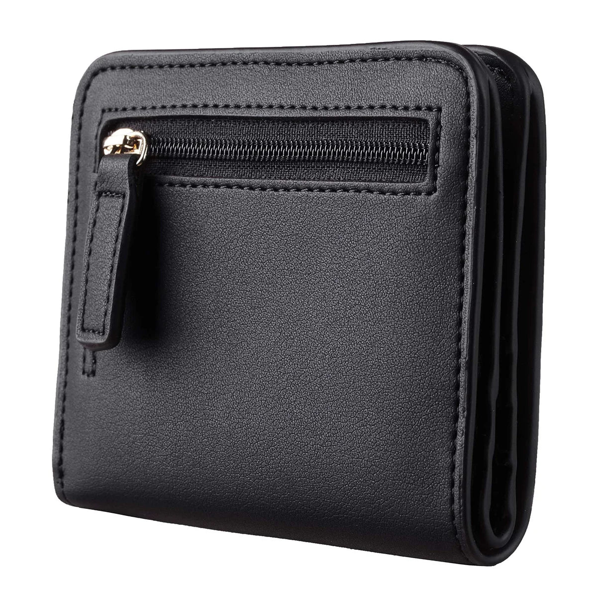 Portefeuille femme compact en cuir PU RFID avec bouton pression et porte-cartes sécurisé — photo 5