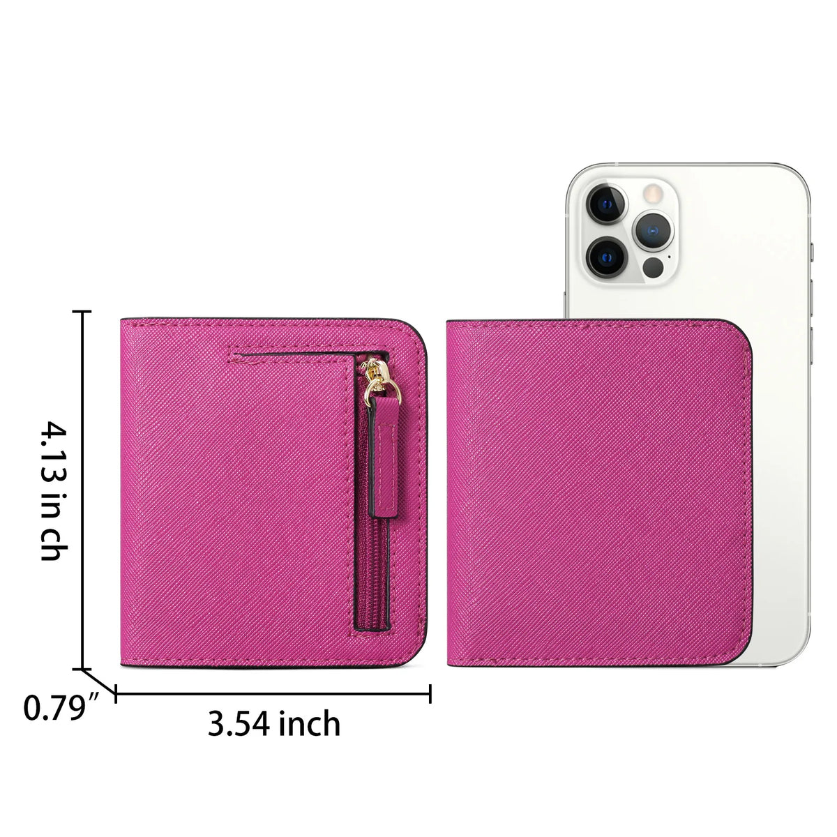 Portefeuille femme compact en cuir PU RFID avec bouton pression et porte-cartes sécurisé — photo 8