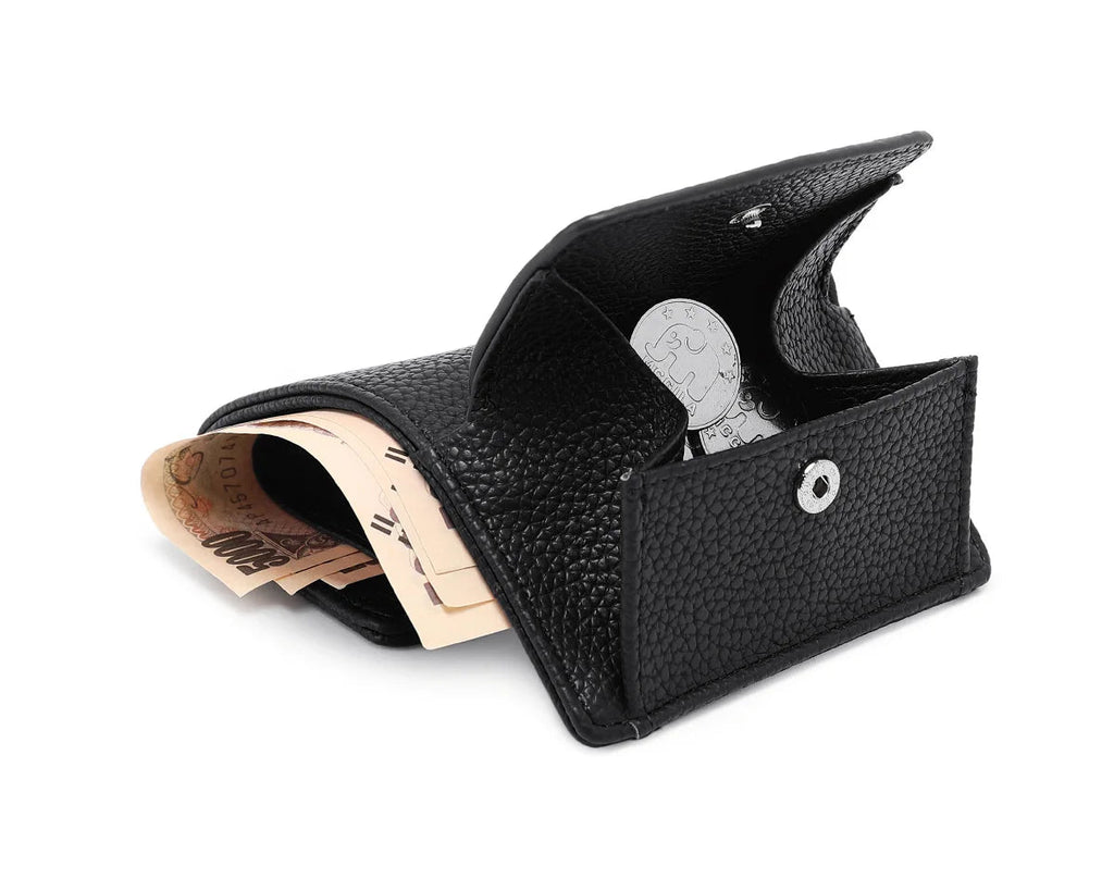Portefeuille femme compact en simili cuir grainé avec protection RFID — photo 10
