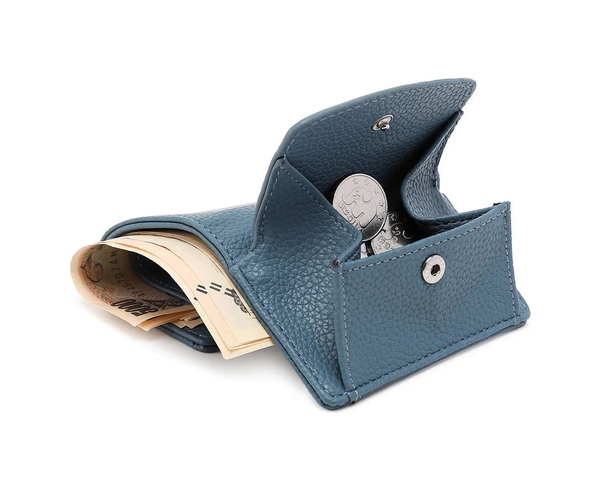 Portefeuille femme compact en simili cuir grainé avec protection RFID — photo 13