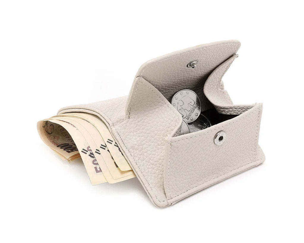 Portefeuille femme compact en simili cuir grainé avec protection RFID — photo 14