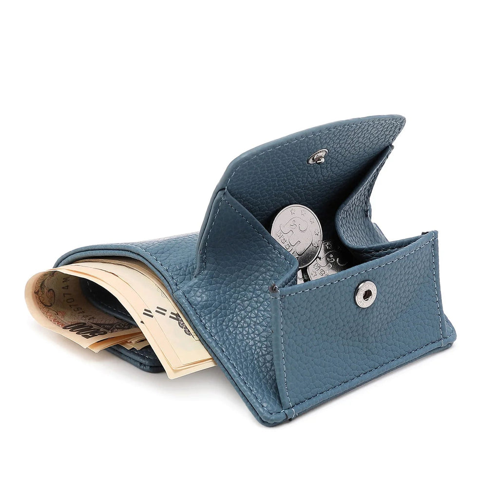 Portefeuille femme compact en simili cuir grainé avec protection RFID — photo 3